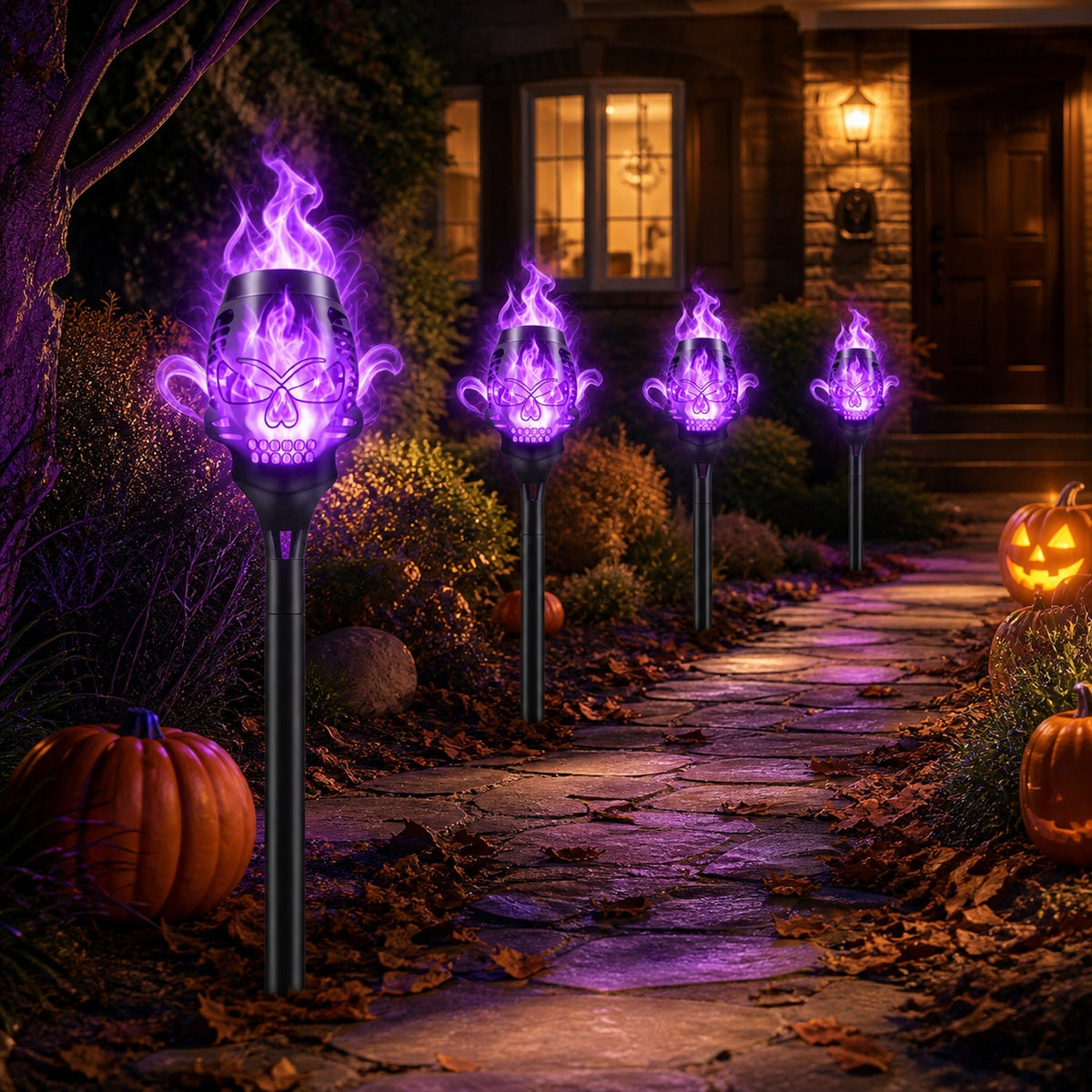 💀Halloween Solar Skull Flame Lights🔥