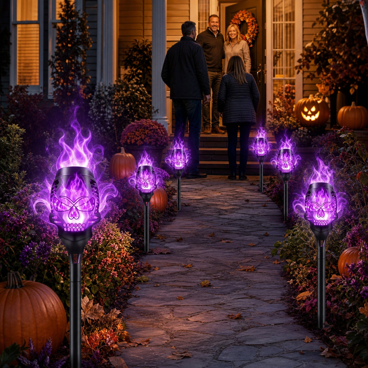 💀Halloween Solar Skull Flame Lights🔥