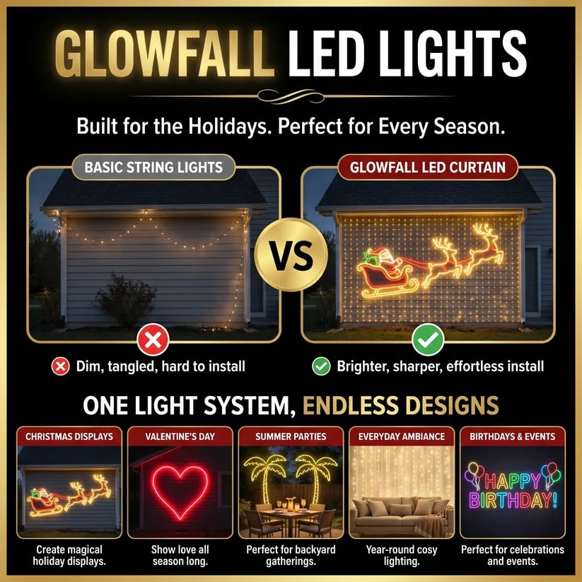 🎇✨Christmas LED House Net & Smart Outdoor Wall Curtain Light