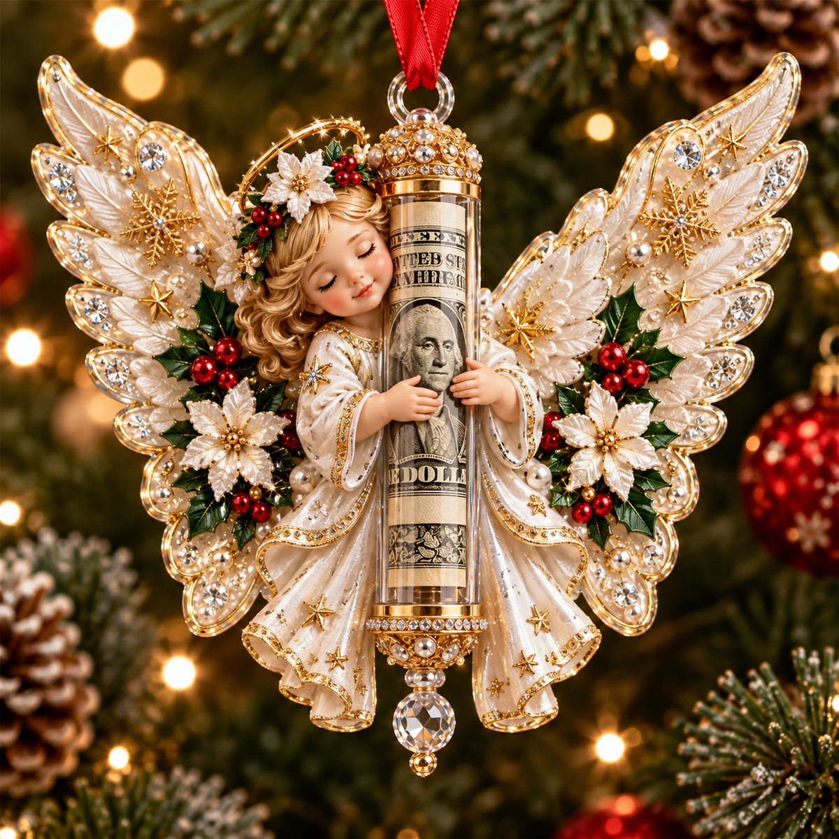 👼💗Christmas Angel Cash Holder Ornament
