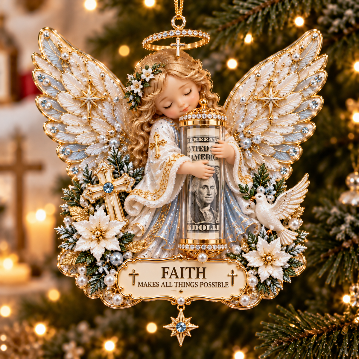 👼💗Christmas Angel Cash Holder Ornament