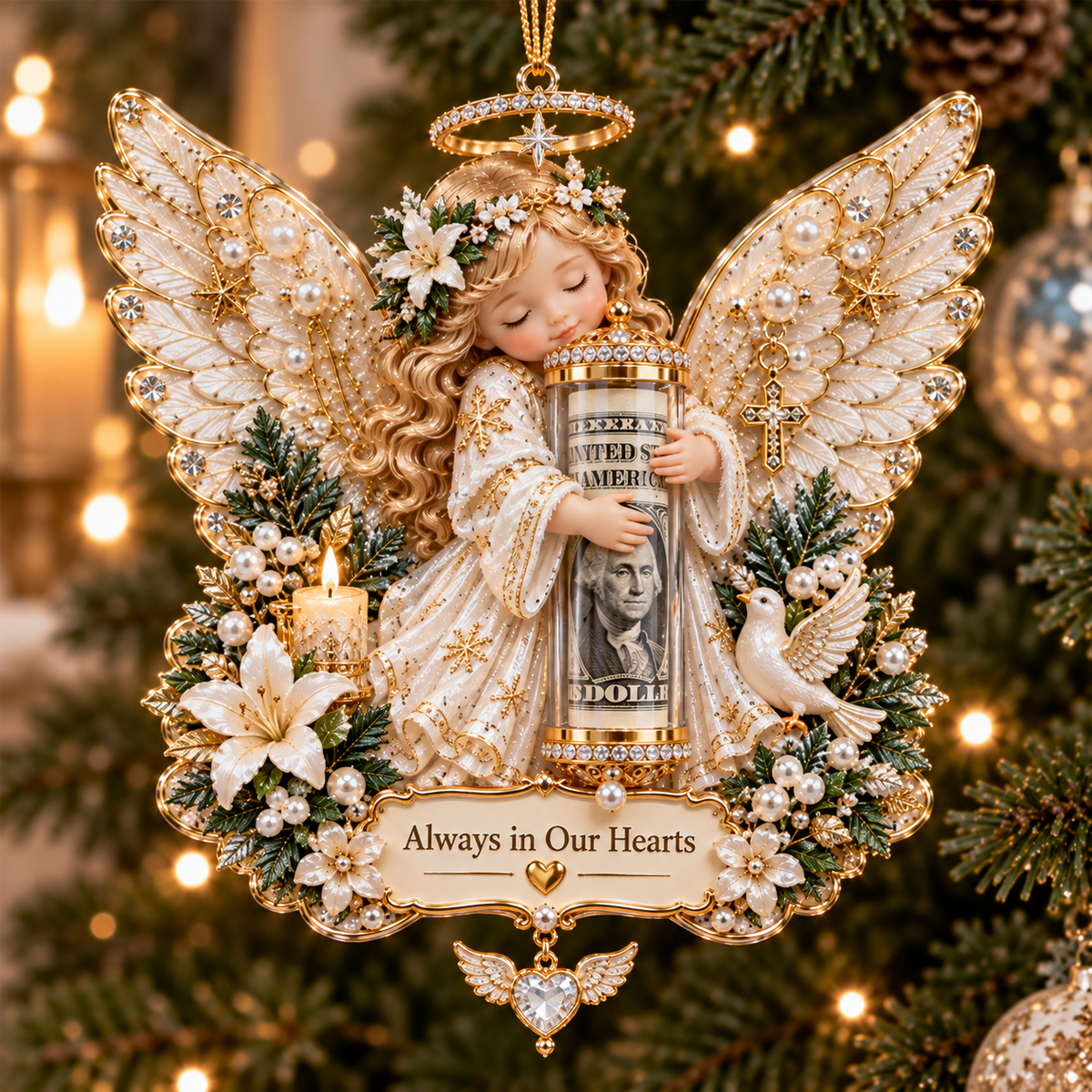 👼💗Christmas Angel Cash Holder Ornament