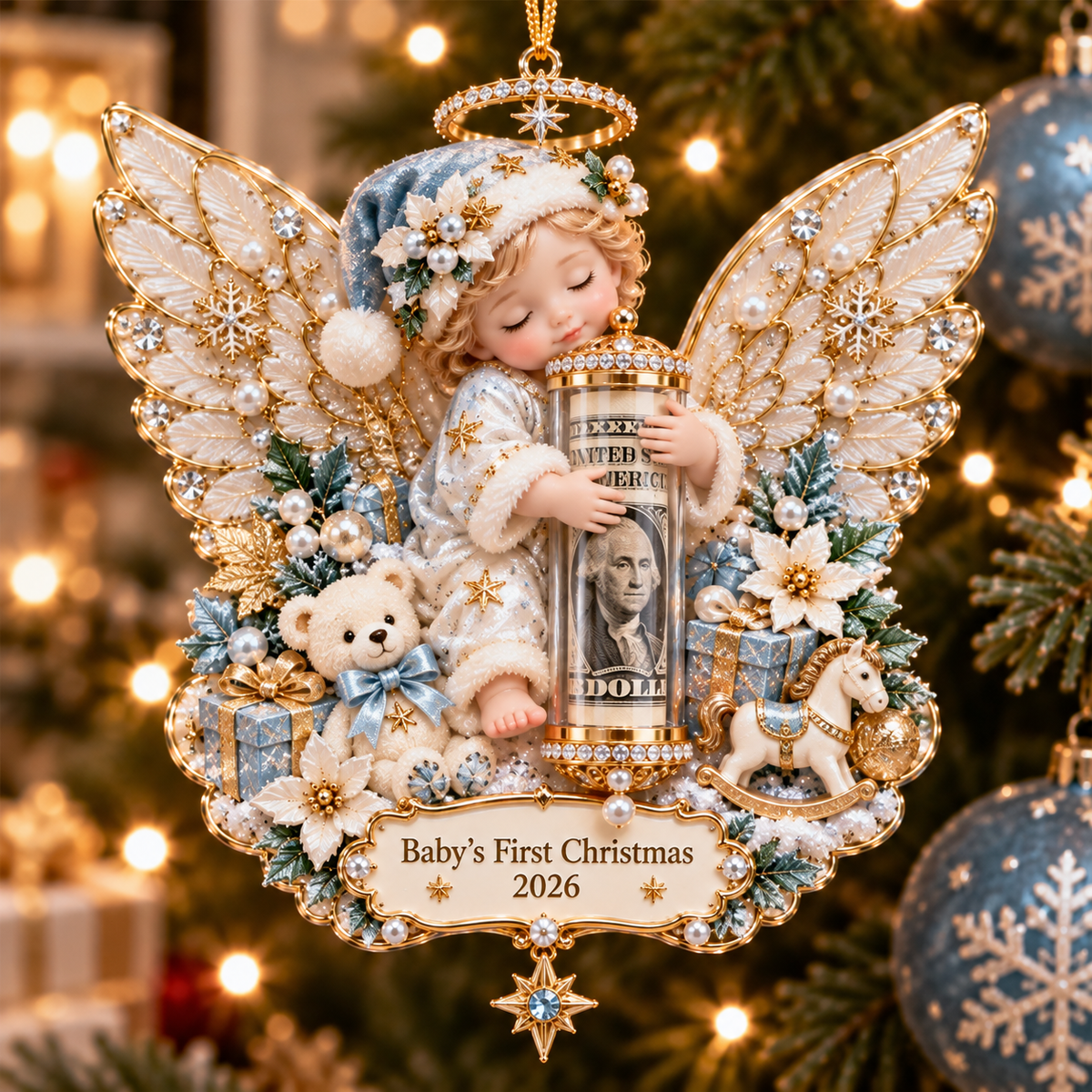 👼💗Christmas Angel Cash Holder Ornament
