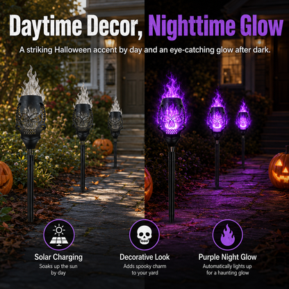 💀Halloween Solar Skull Flame Lights🔥