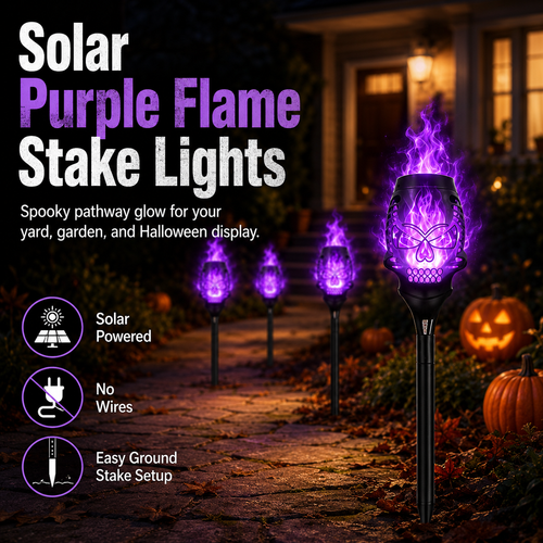 💀Halloween Solar Skull Flame Lights🔥