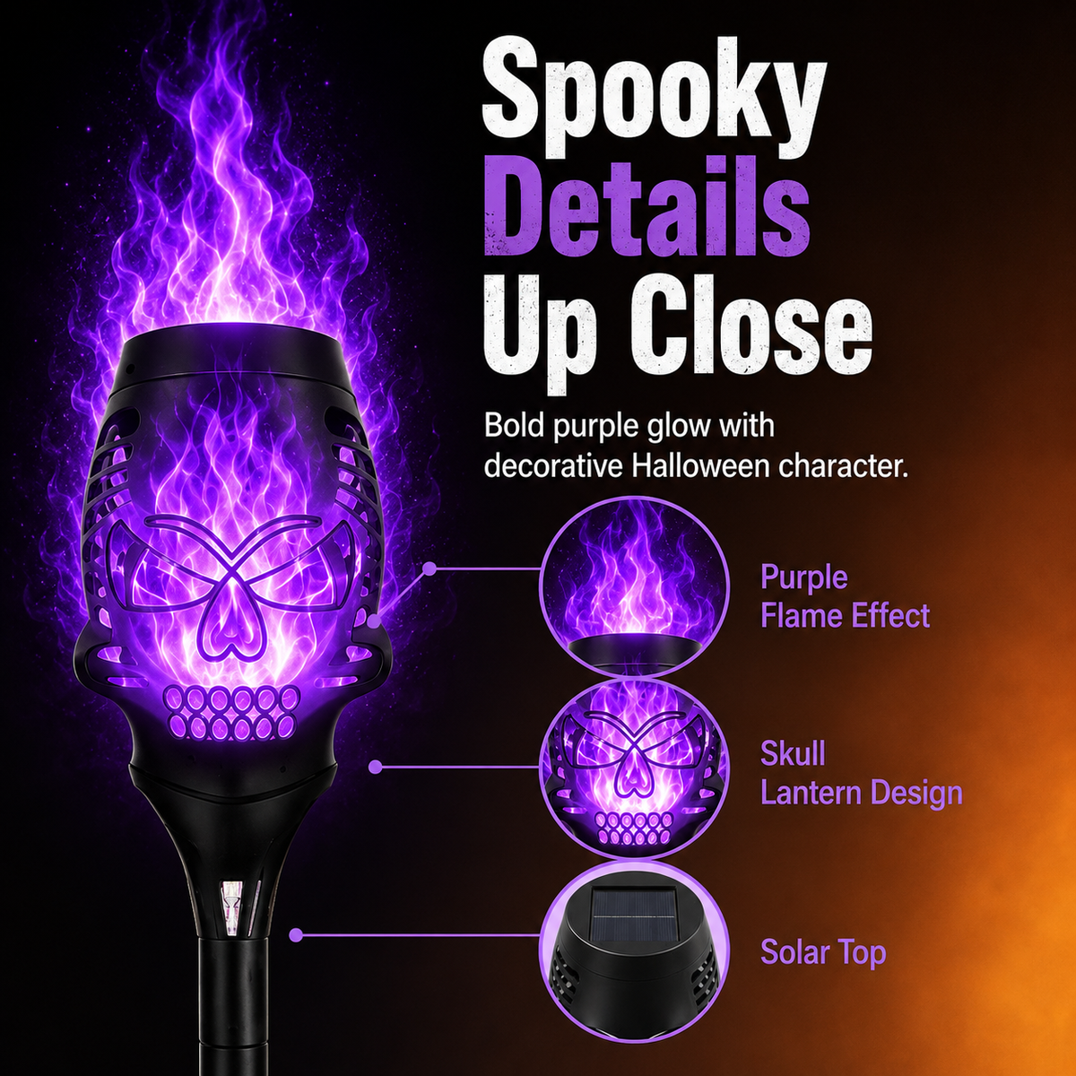 💀Halloween Solar Skull Flame Lights🔥