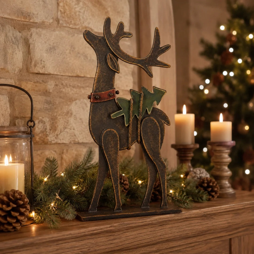🎄Rustic Christmas Metal Reindeer Decor
