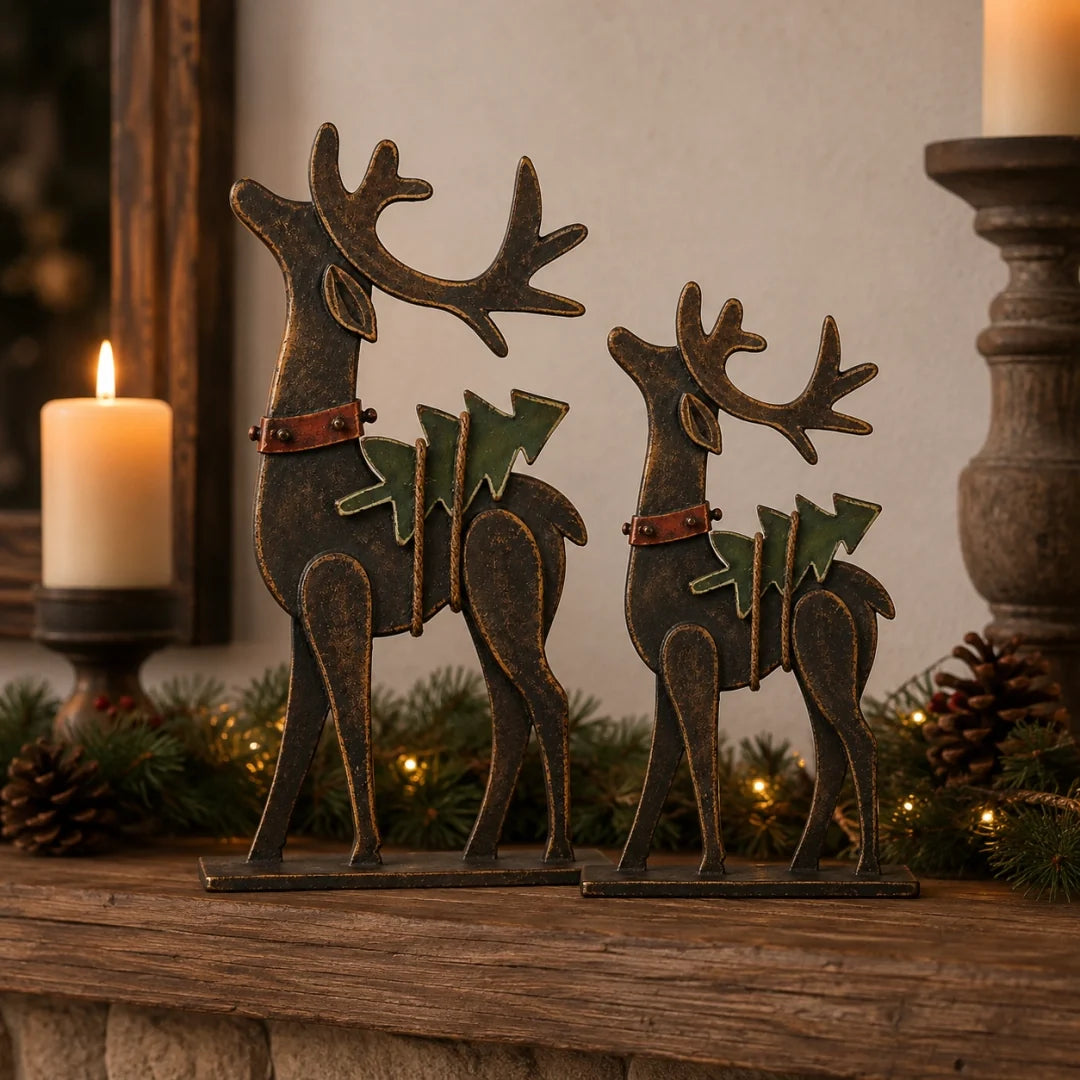🎄Rustic Christmas Metal Reindeer Decor