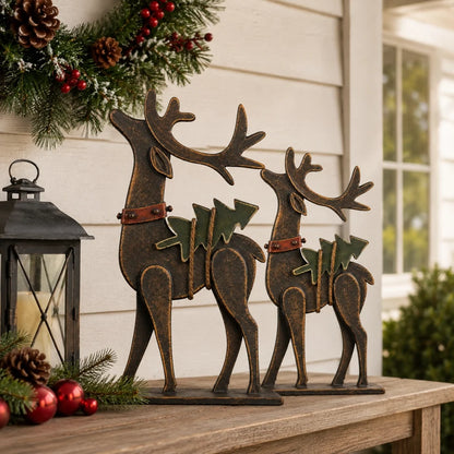 🎄Rustic Christmas Metal Reindeer Decor