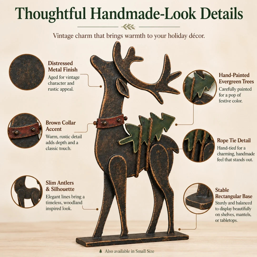 🎄Rustic Christmas Metal Reindeer Decor