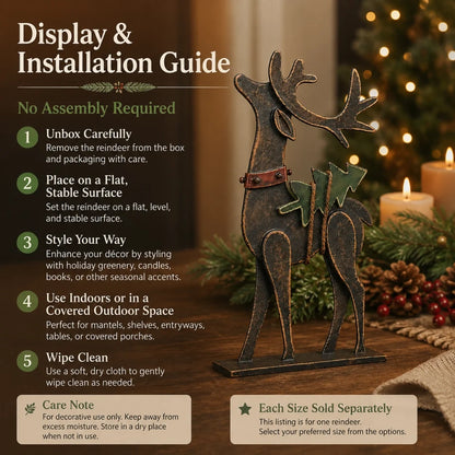 🎄Rustic Christmas Metal Reindeer Decor