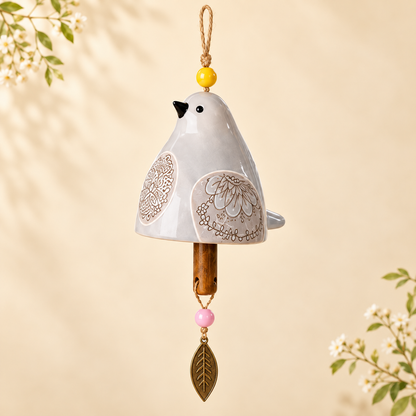 ✨ Hand-Painted Resin Bird Wind Chime, Colorful Folk Art Garden Hanging Decor🎁