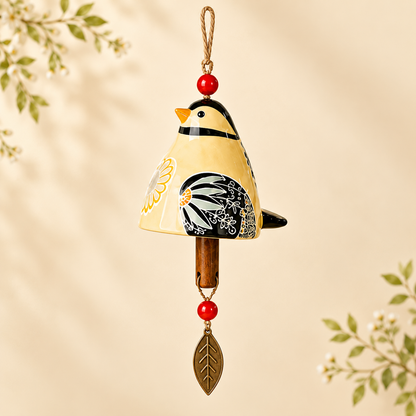 ✨ Hand-Painted Resin Bird Wind Chime, Colorful Folk Art Garden Hanging Decor🎁